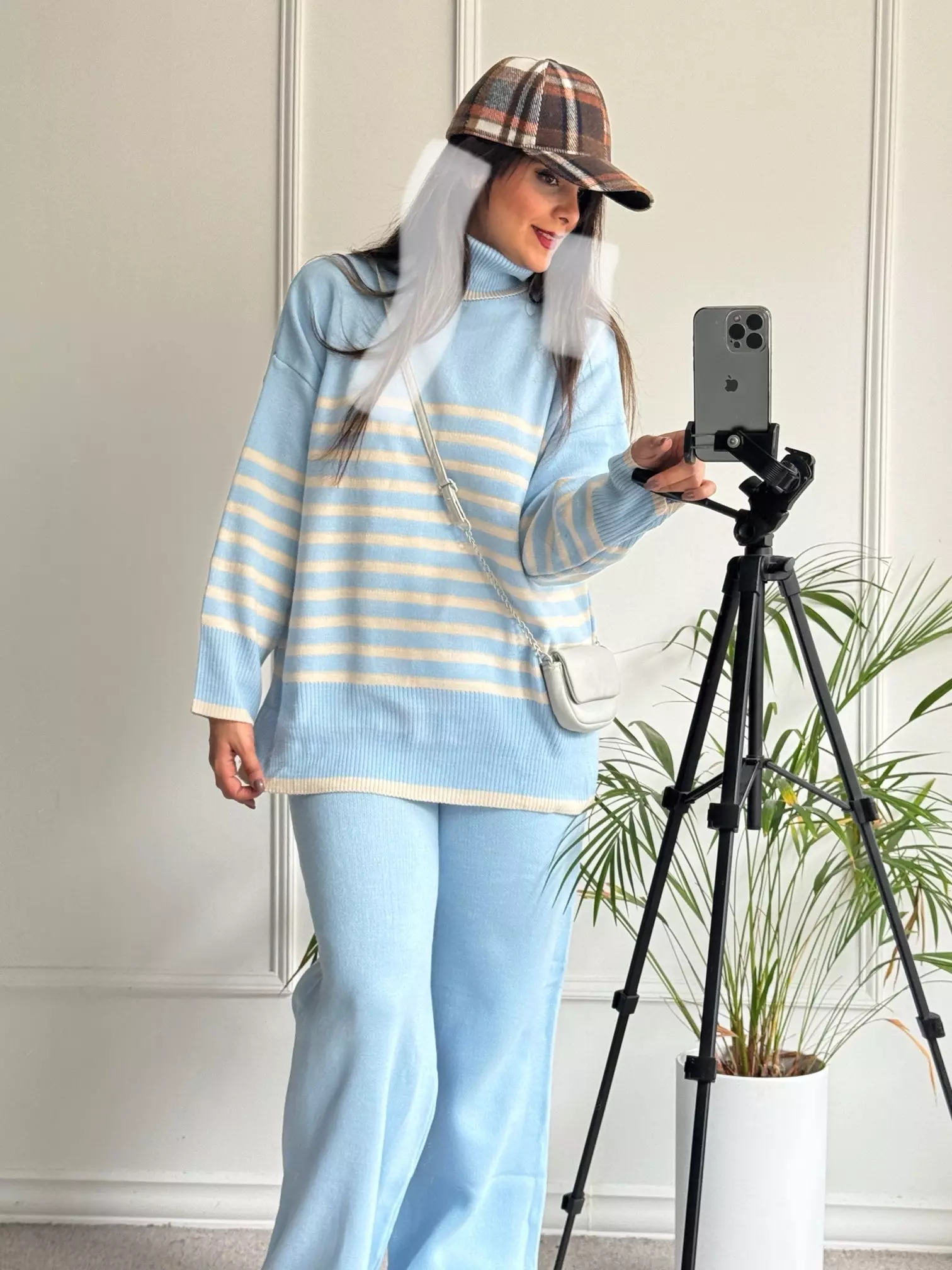 ست مانتو شلوار بافت نیکی